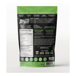 Back of the Athlete's Best Protein Bag